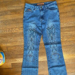Daniel Boho Embroidery Sequence Bootcut Mid Rise Jeans Size 11/12